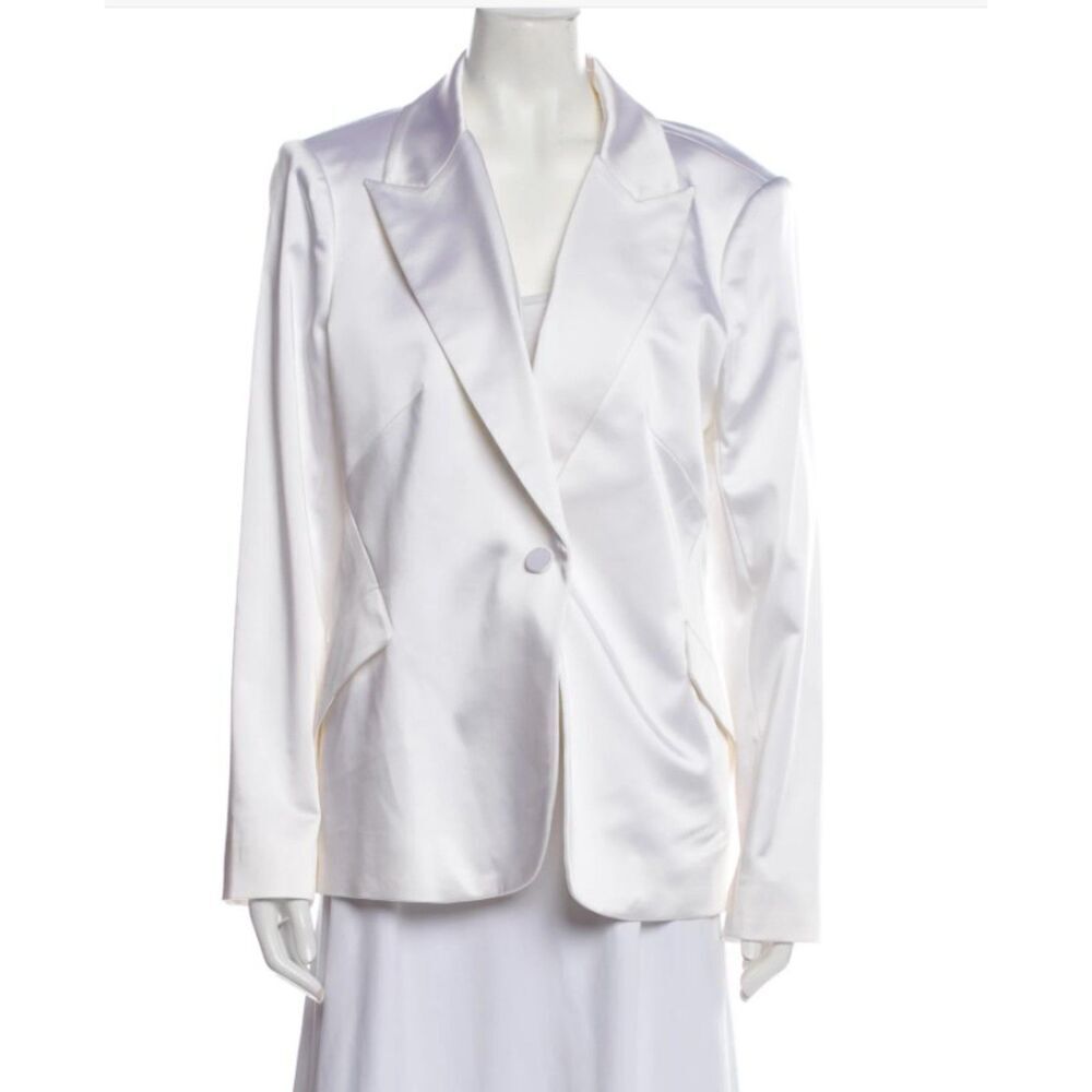 L'Agence Blazer Size XL US 12 Ivory White Pointed Collar Evening Holiday Party